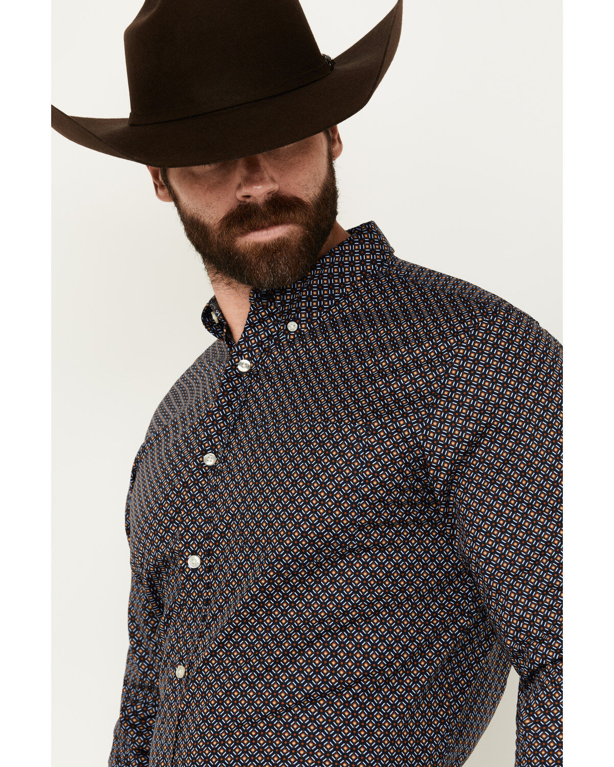Cody James Men's Last Call Geo Print Long Sleeve Button-Down Shirt