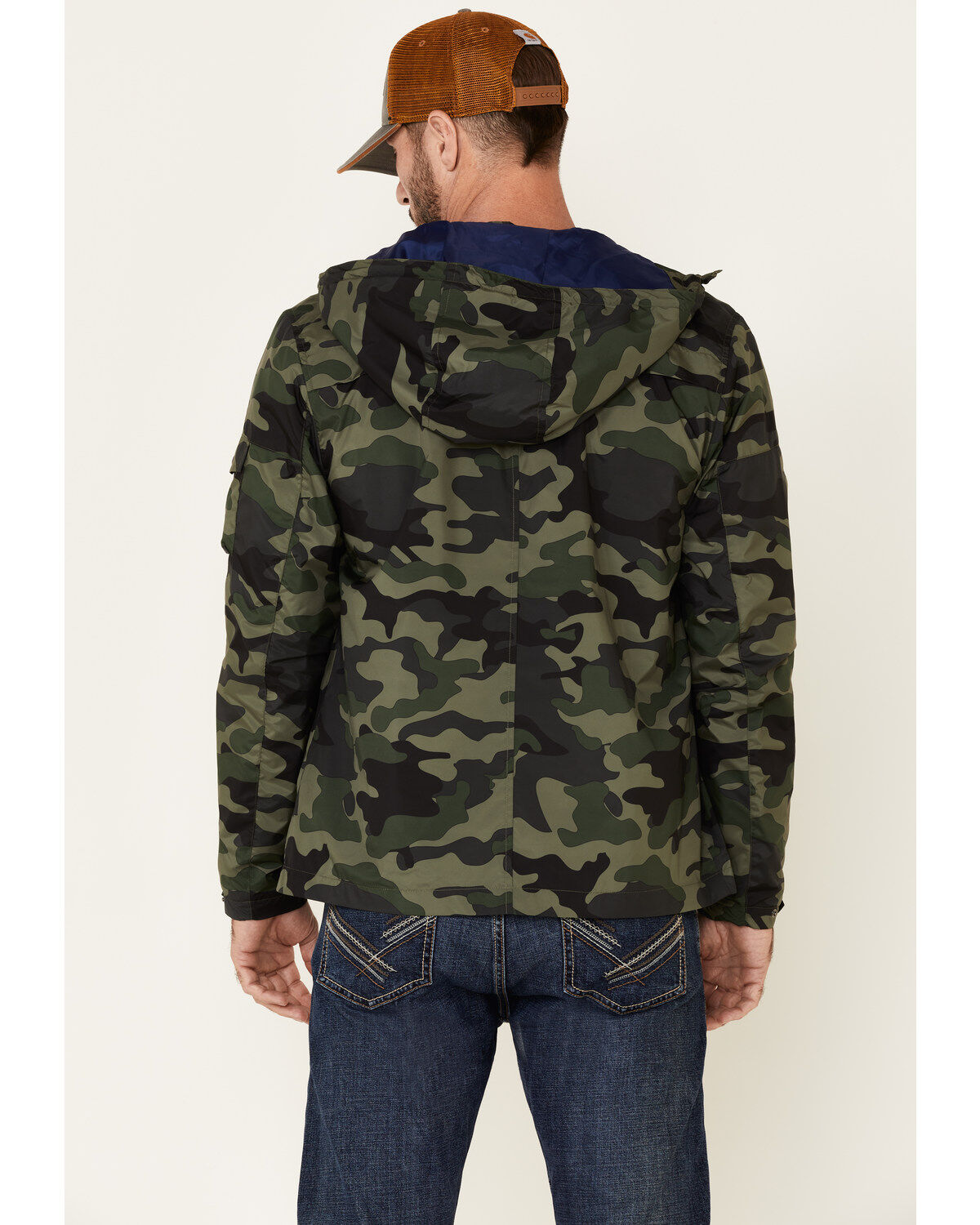 Flag & Anthem Men's Byron Camo Print Hooded Windbreaker Jacket