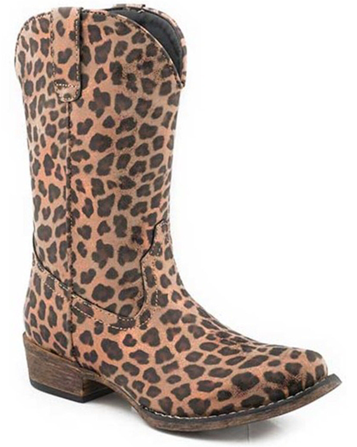 Roper Little Girls' Riley Cheetah Print Western Boots - Snip Toe