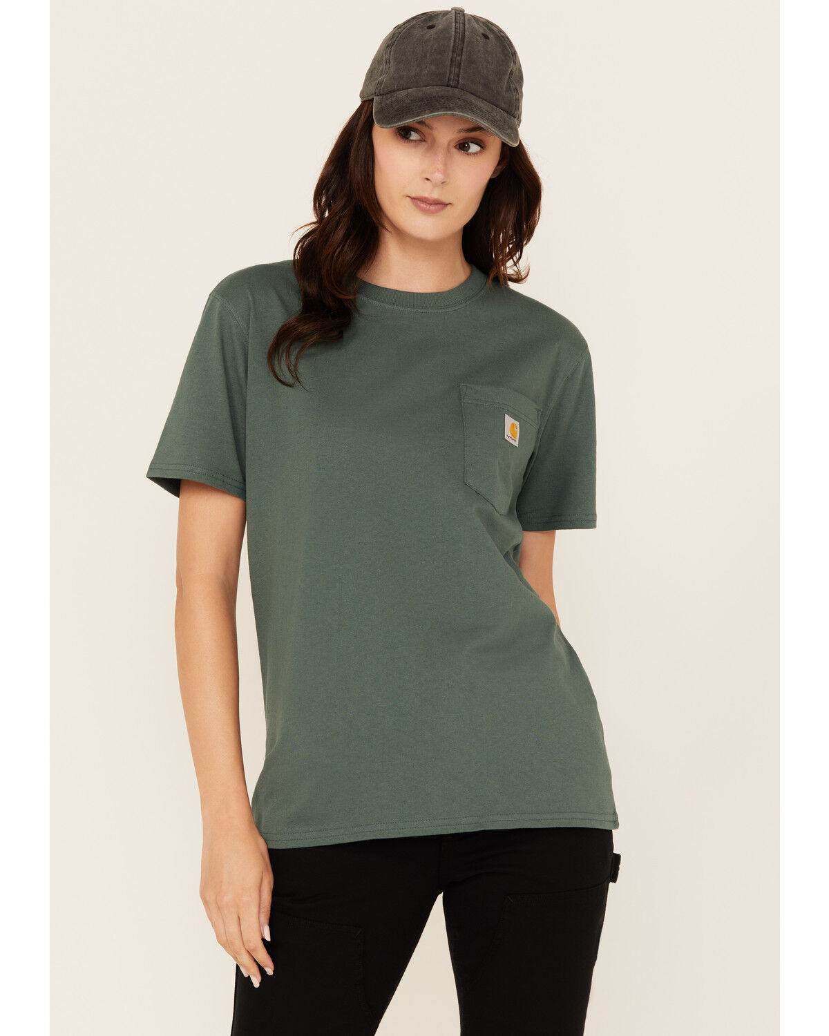 Carhartt Women's Logo Loose Fit Heavyweight Short Sleeve Pocket Tee