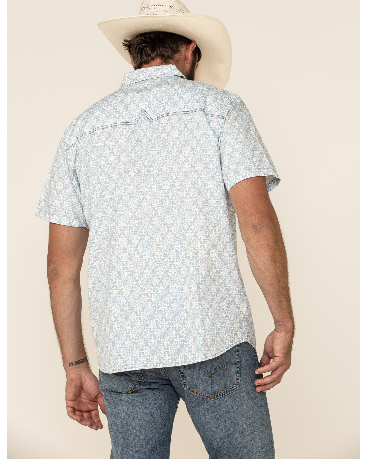 Moonshine Spirit Men's Taboo Med Print Short Sleeve Western Shirt