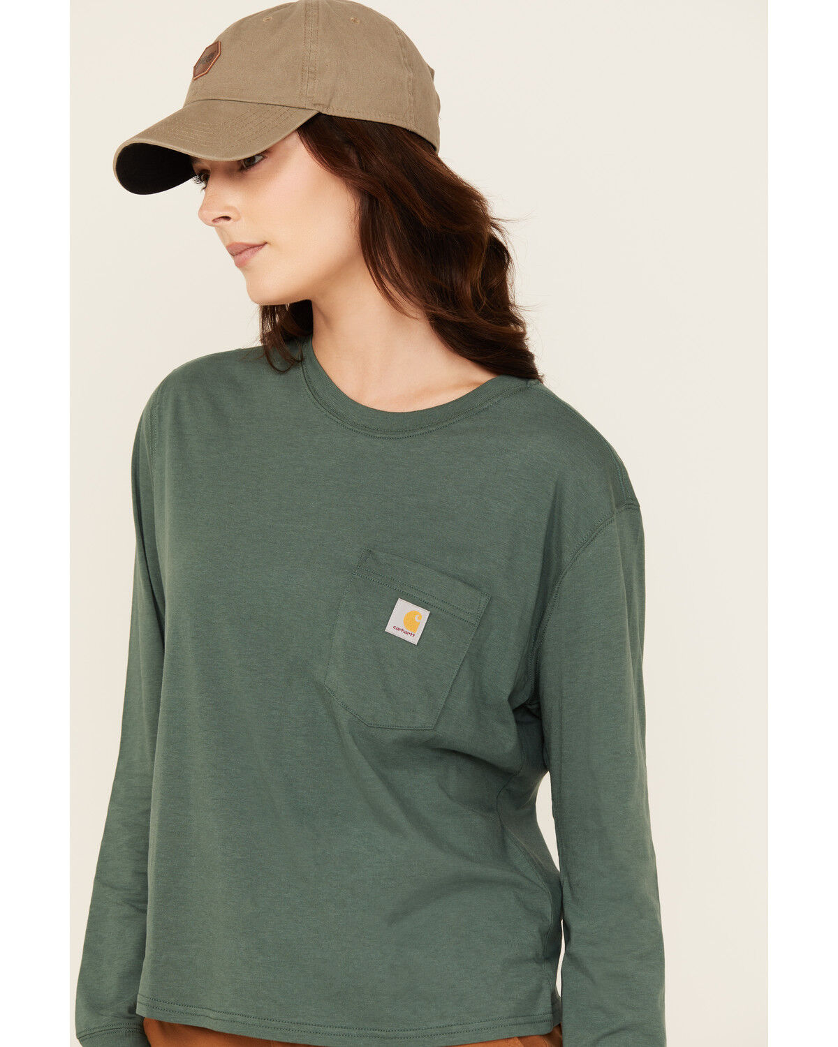 Carhartt Women's Tencel® Fiber Series Logo Loose Fit Long Sleeve Work Tee