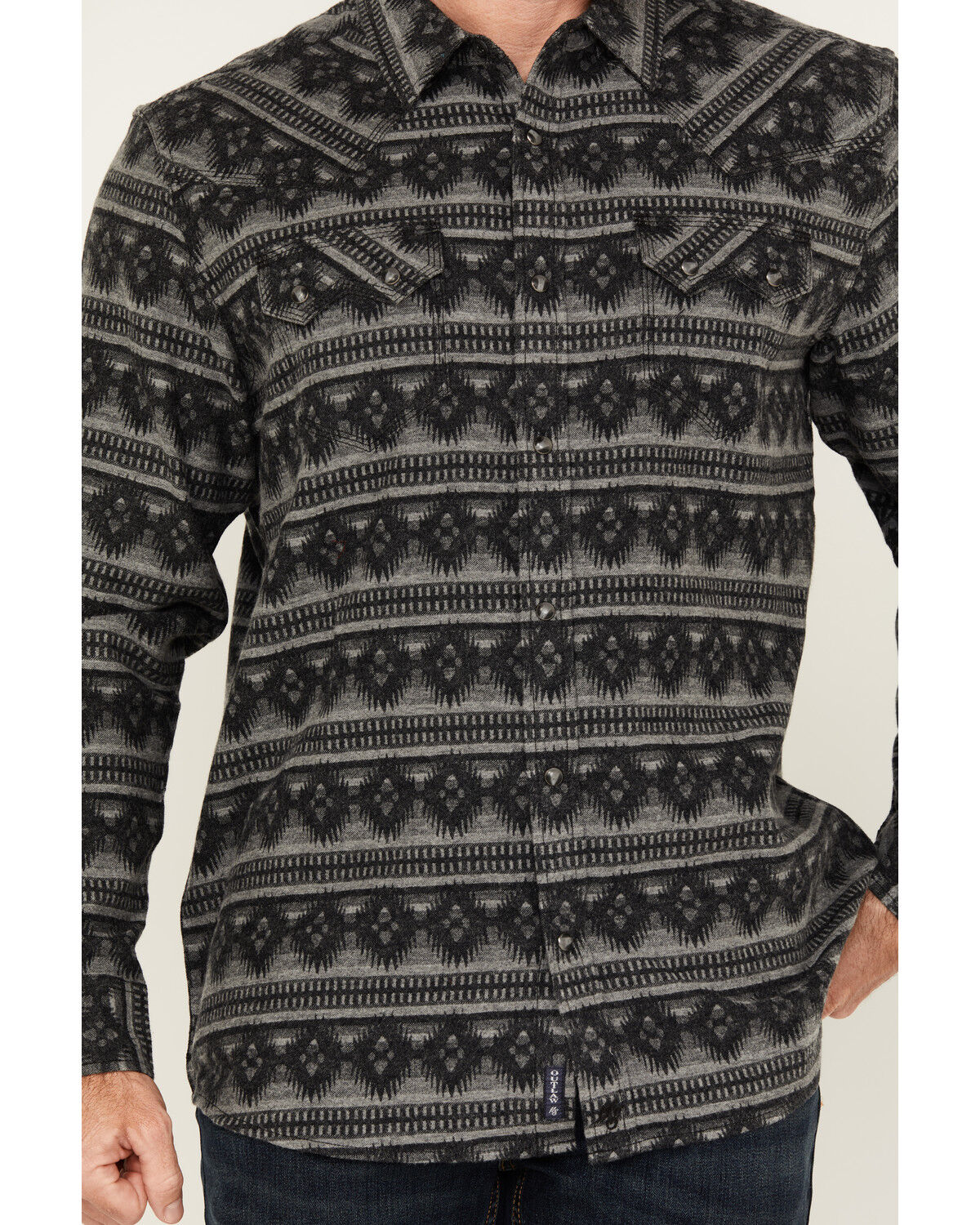 Moonshine Spirit Men's Smoke Signal Southwestern Striped Long Sleeve Snap Western Shirt