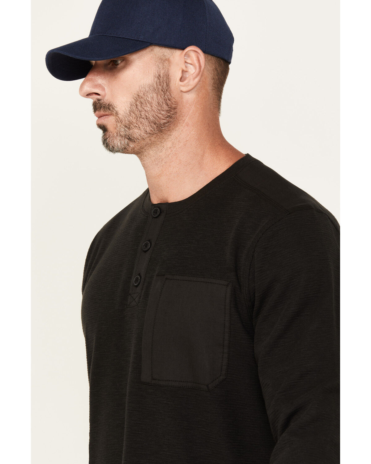 Lucky Brand Workwear Men's Slub Thermal Long Sleeve Pocket Henley Shirt