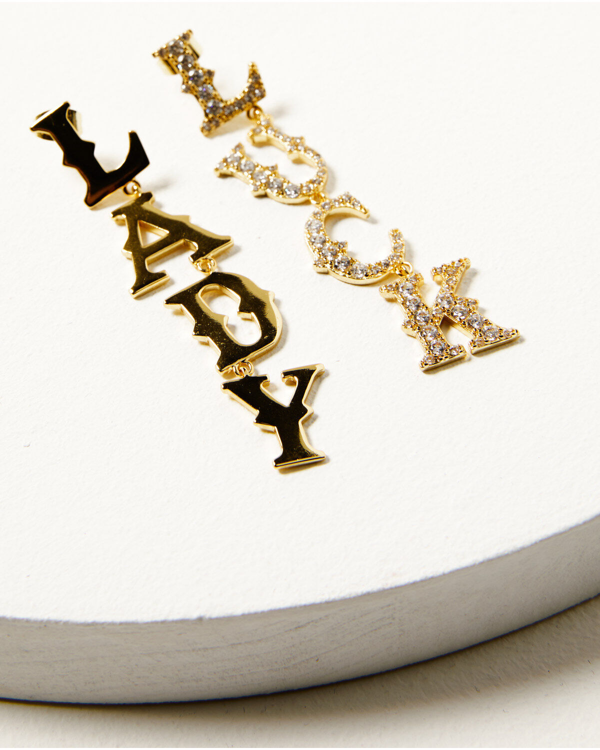 Understated Leather Women's Lady Luck Rhinestone Earrings