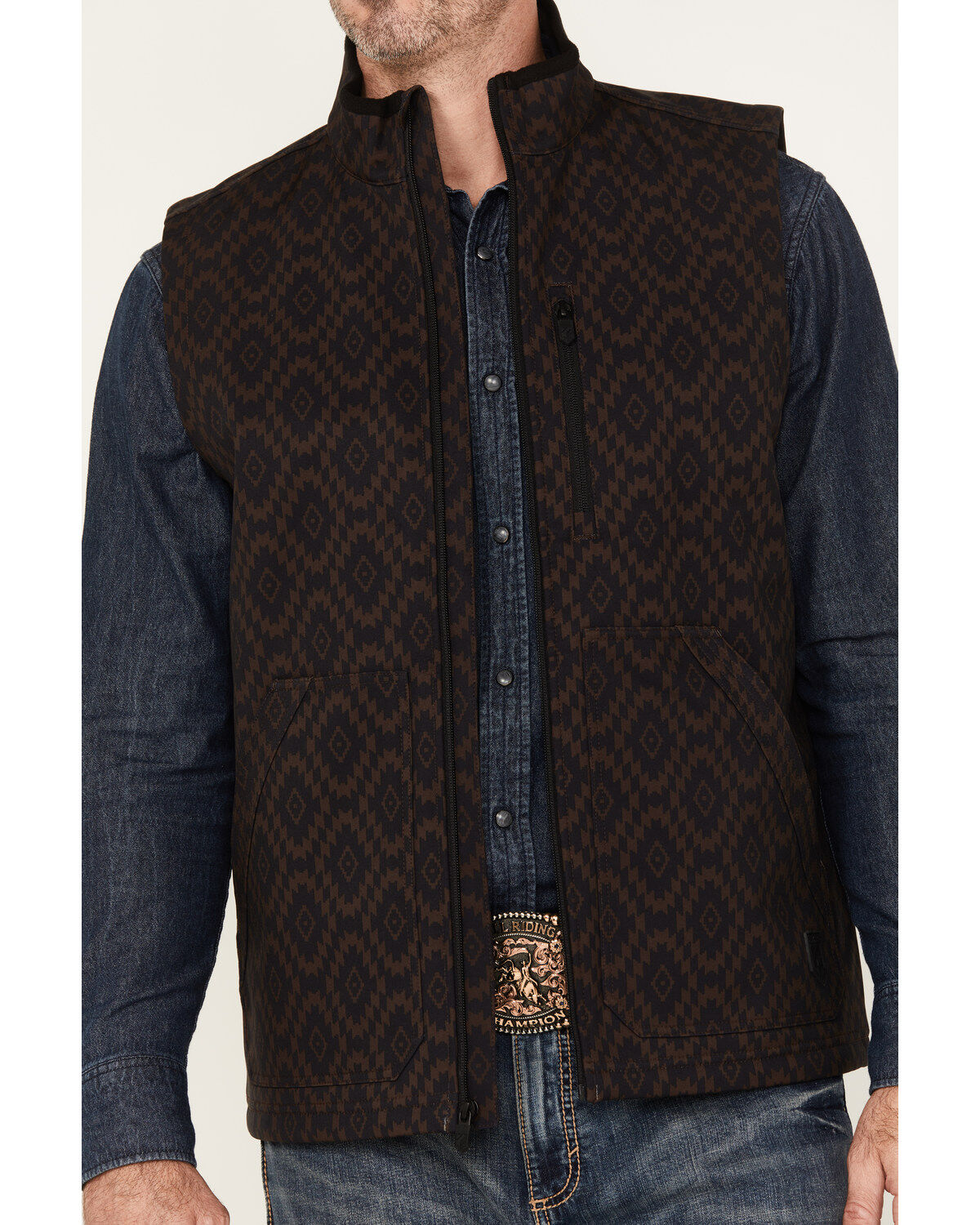 RANK 45® Men's Southwestern Print Softshell Vest