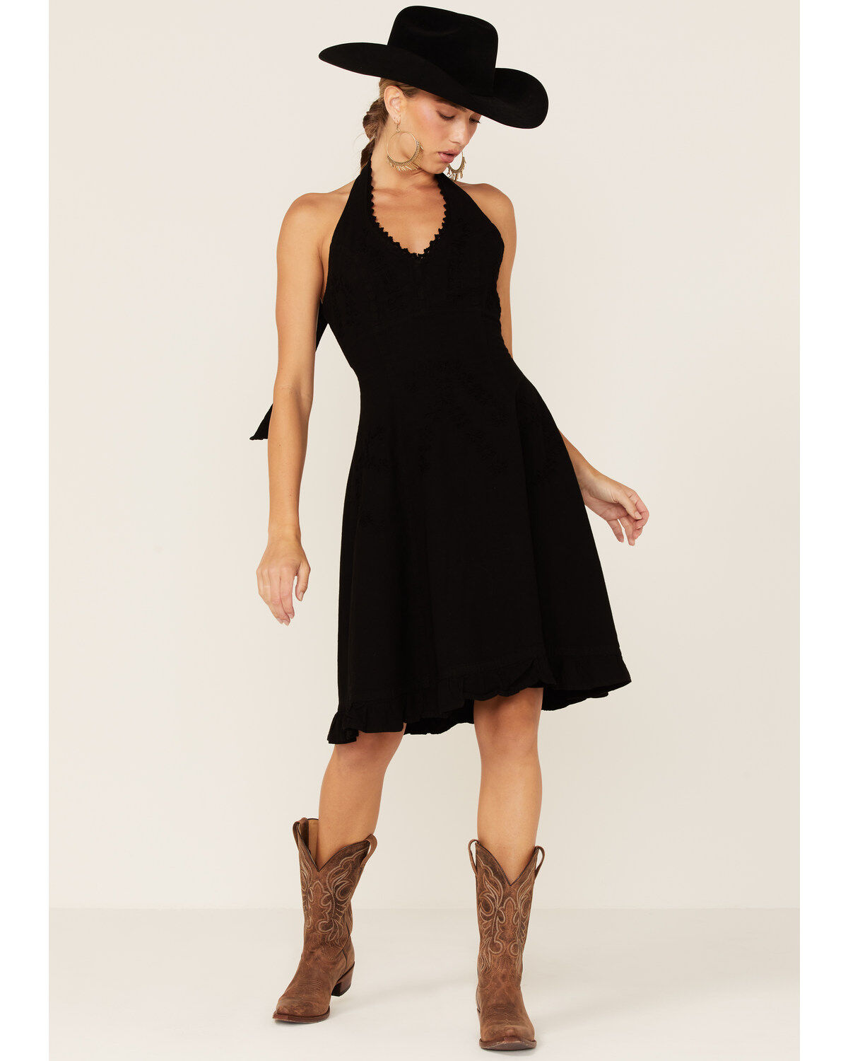 Scully Peruvian Cotton Halter Top Mini Dress