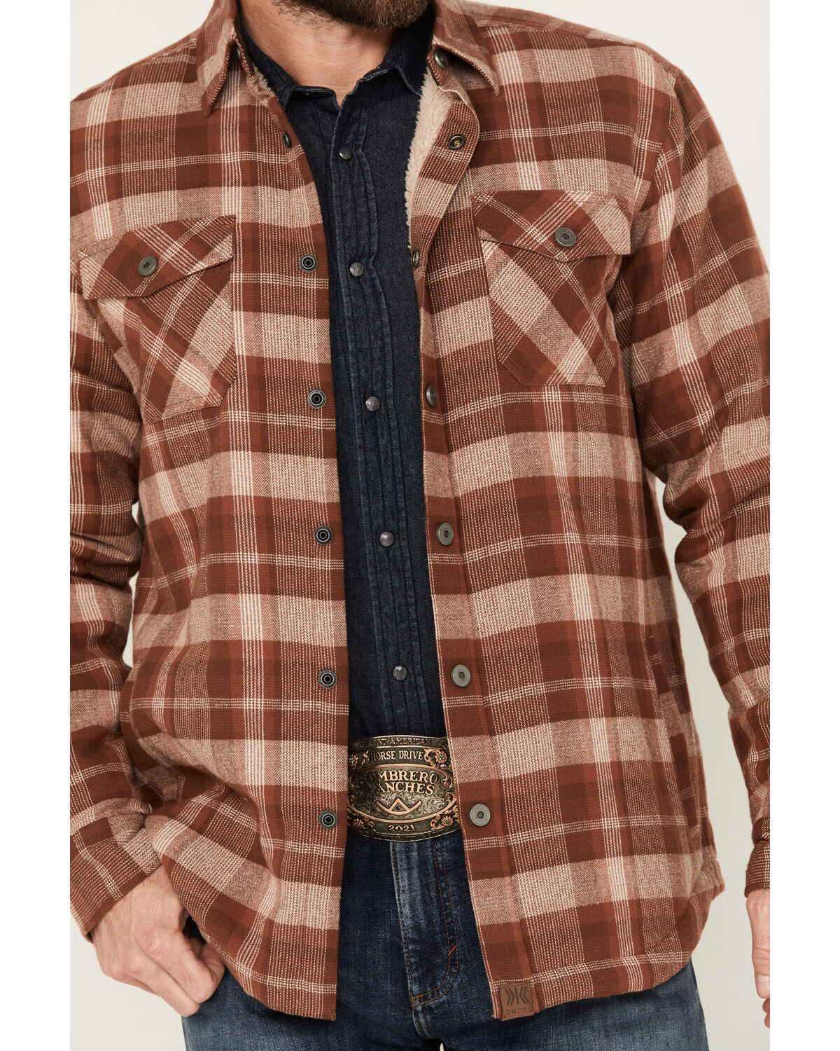 Dakota Grizzly Men's Ivan Plaid Print Sherpa Lined Flannel Shirt Jacket