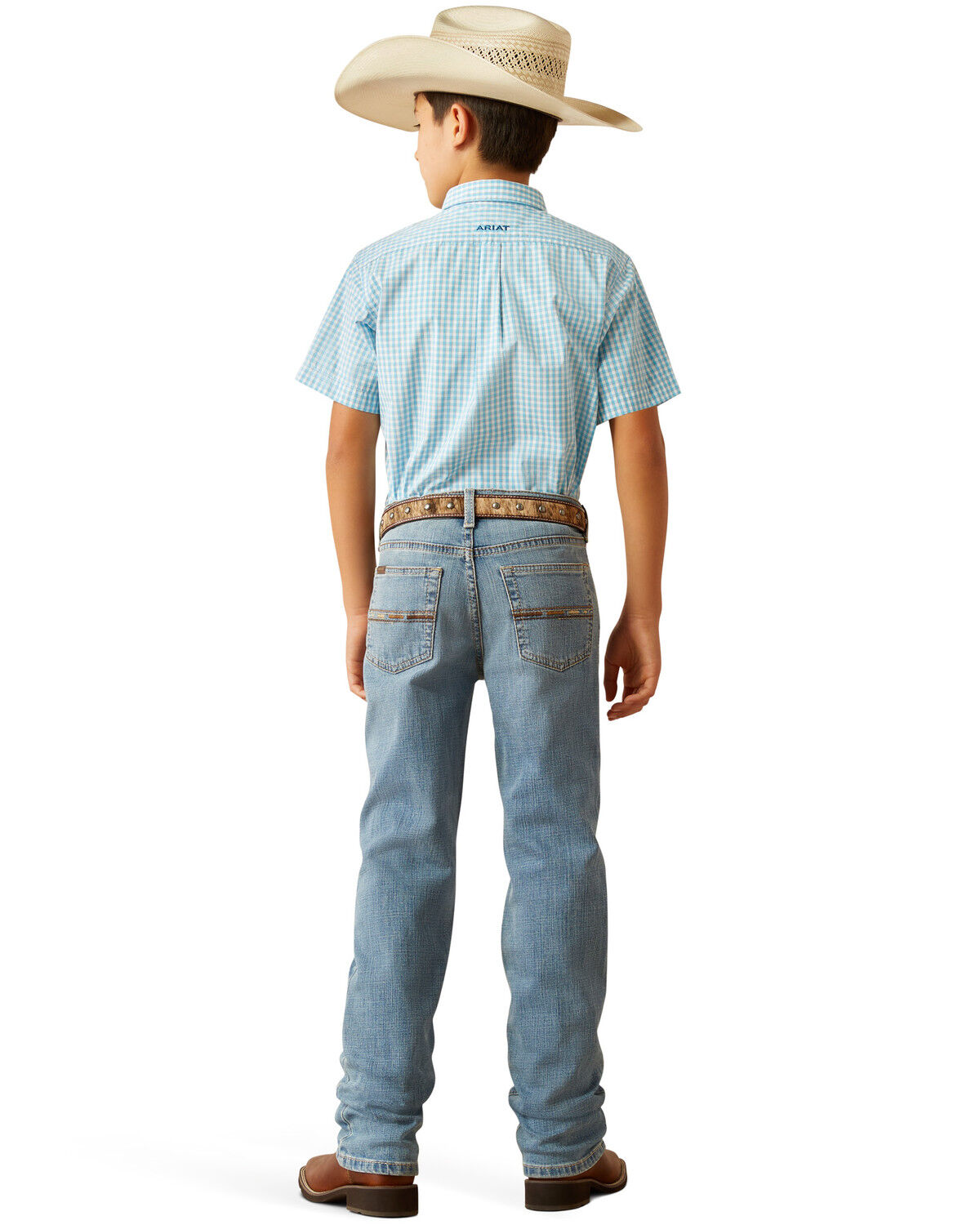 Ariat Boys' B4 Jones Light Wash Relaxed Bootcut Stretch Denim Jeans