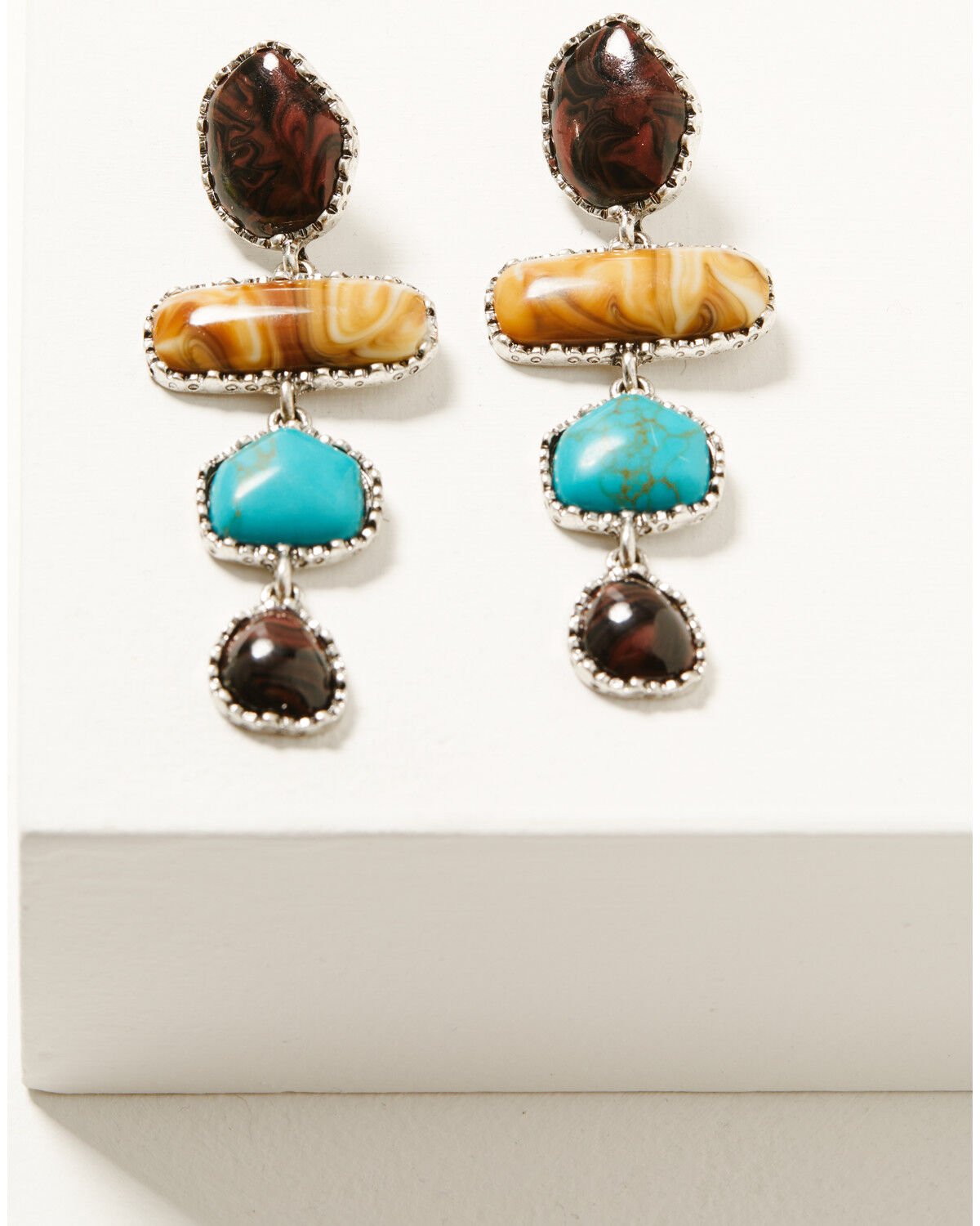 Shyanne Women's Frontier Antique Multi-Layered Stone Earrings