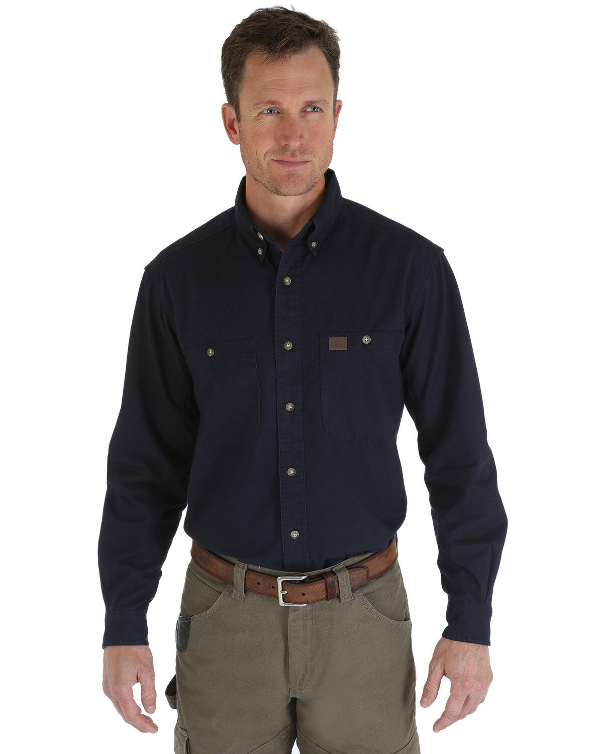 Wrangler Riggs Men's Solid Twill Long Sleeve Work Shirt