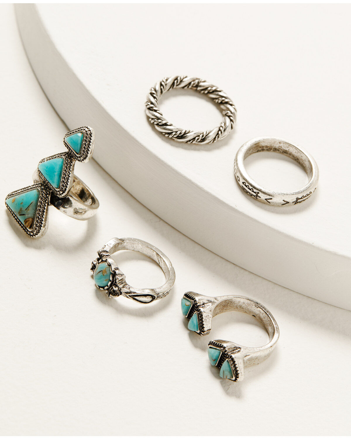 Idyllwind Women's Clarion Antique Silver Ring Set - 5 Piece