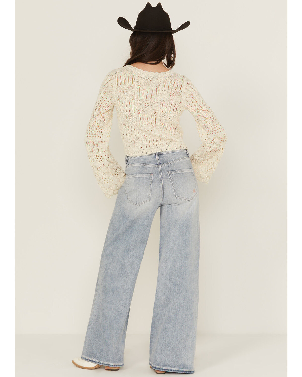 Miss Me Women's Light Wash High Rise Super Wide Stretch Denim Jeans