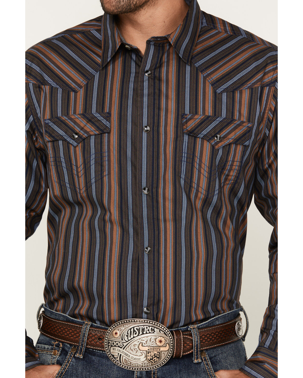 Cody James Men's Finals Day Striped Long Sleeve Western Snap Shirt