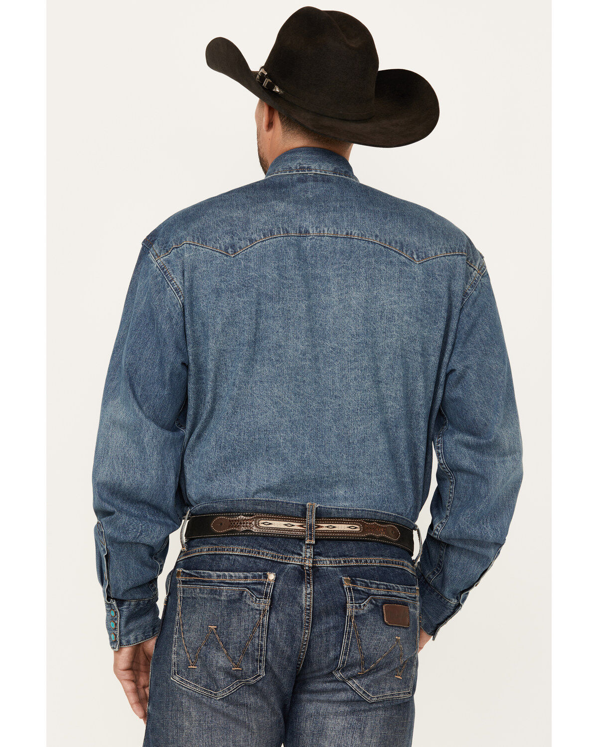 Stetson Men's Denim Long Sleeve Snap Western Shirt