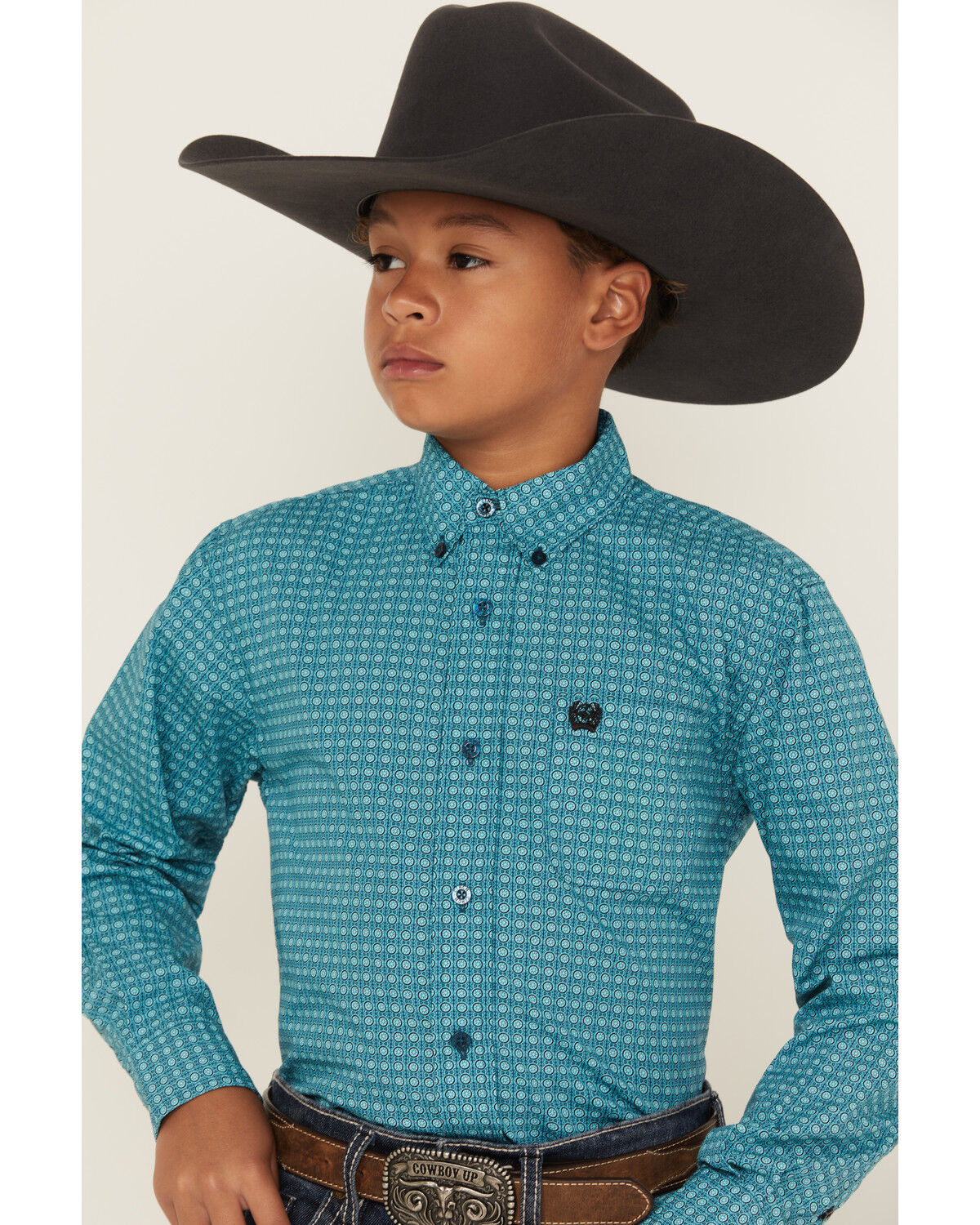Cinch Boys' Printed Long Sleeve Button-Down Western Shirt