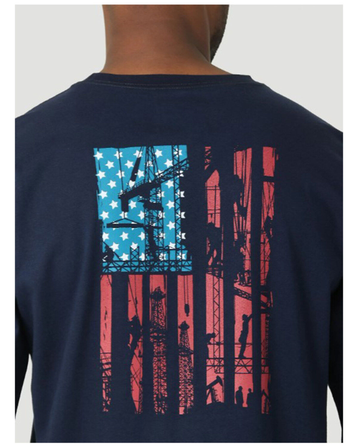 Wrangler Men's FR Flag Logo Graphic Long Sleeve T-Shirt