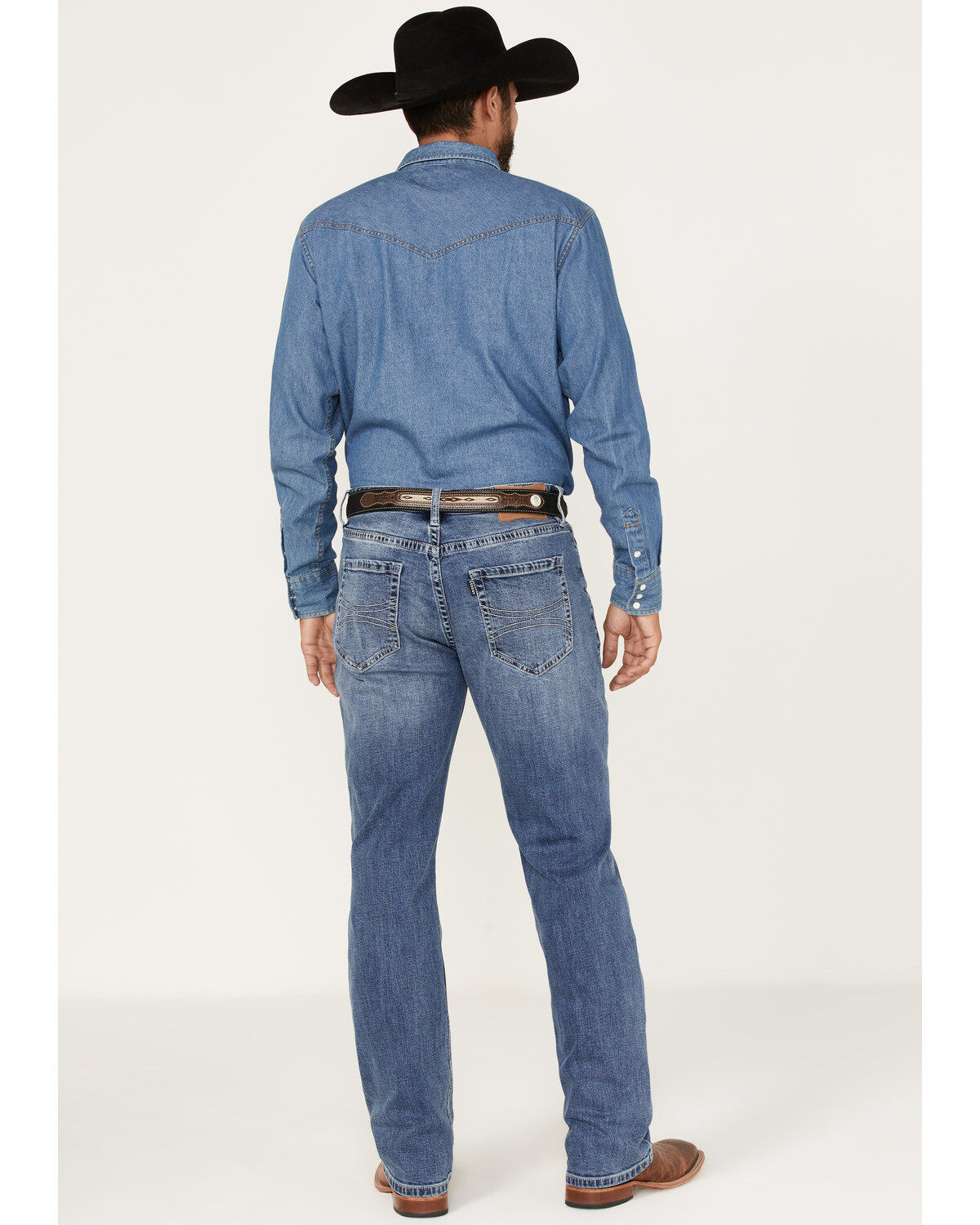 Hooey Men's Double Barrel Medium Wash Stackable Bootleg Jeans