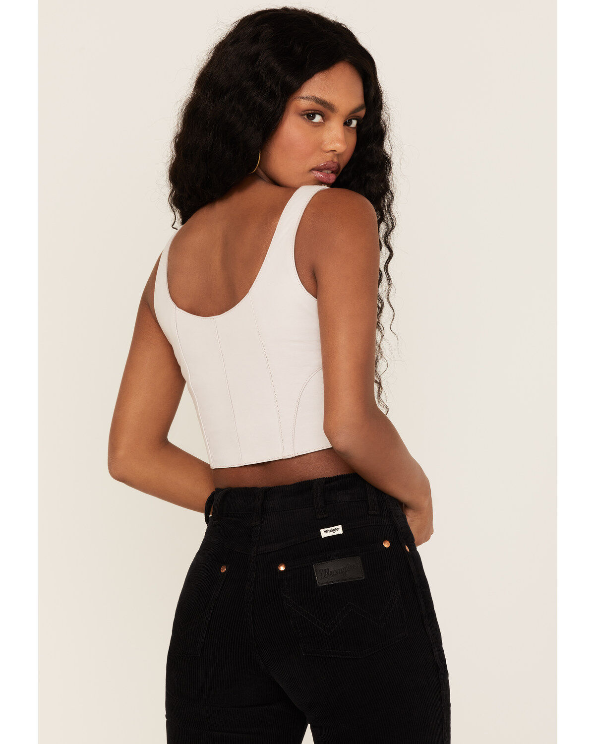 Understated Leather Women's Studded Leather Moto Bustier