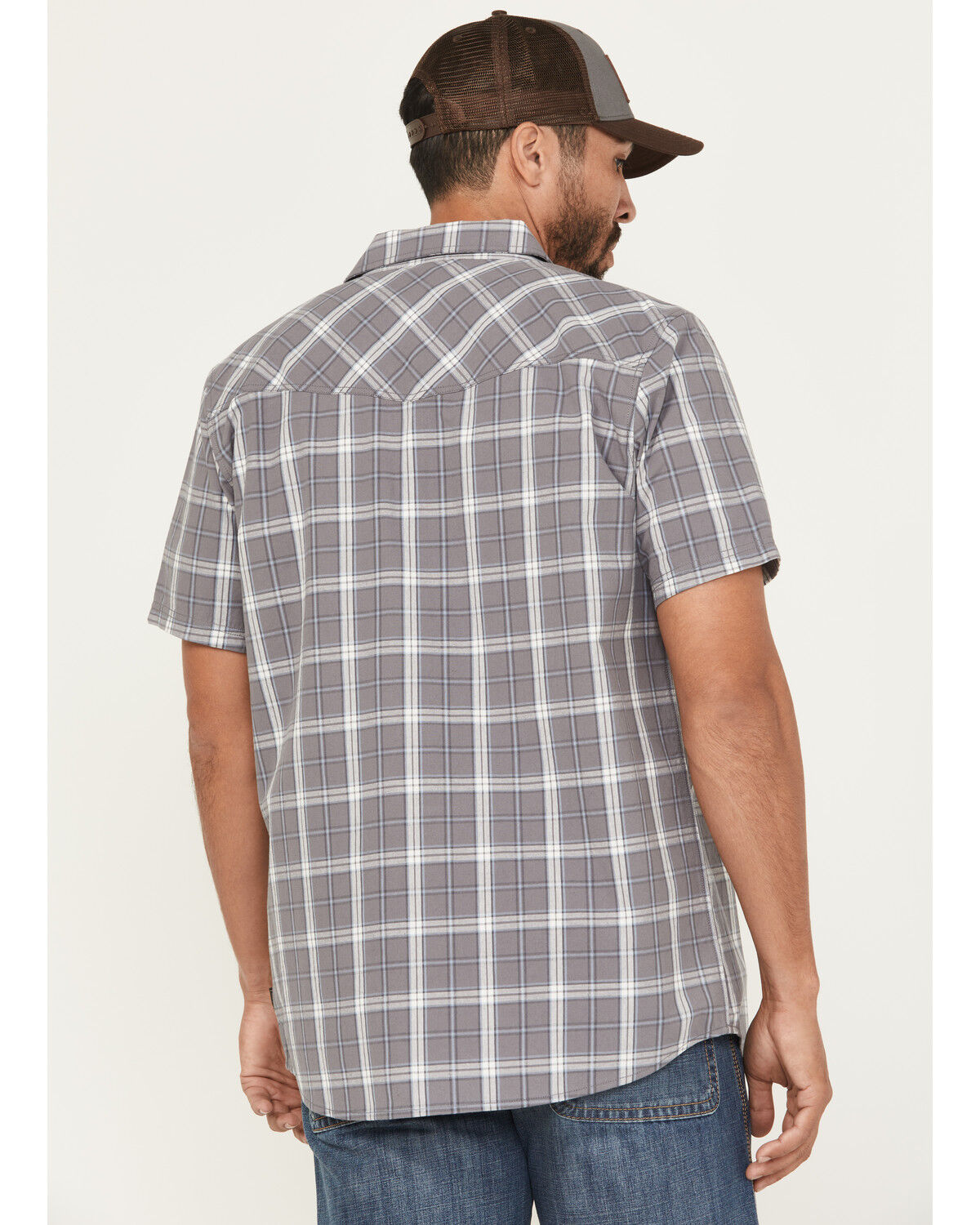 Brothers and Sons Men's Madera Plaid Print Short Sleeve Button-Down Western Shirt