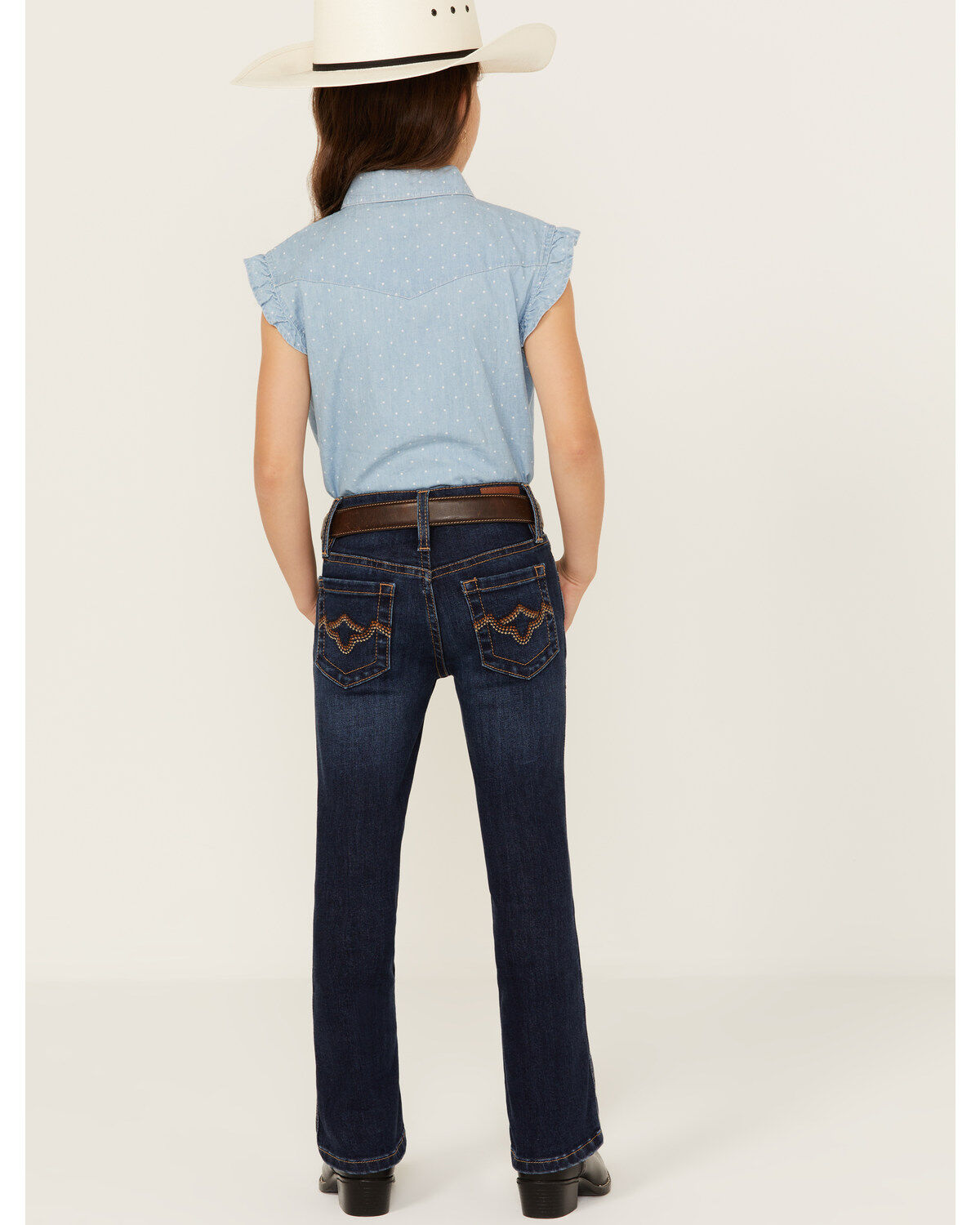 Shyanne Little Girls' Dark Wash Stretch Bootcut Riding Jeans