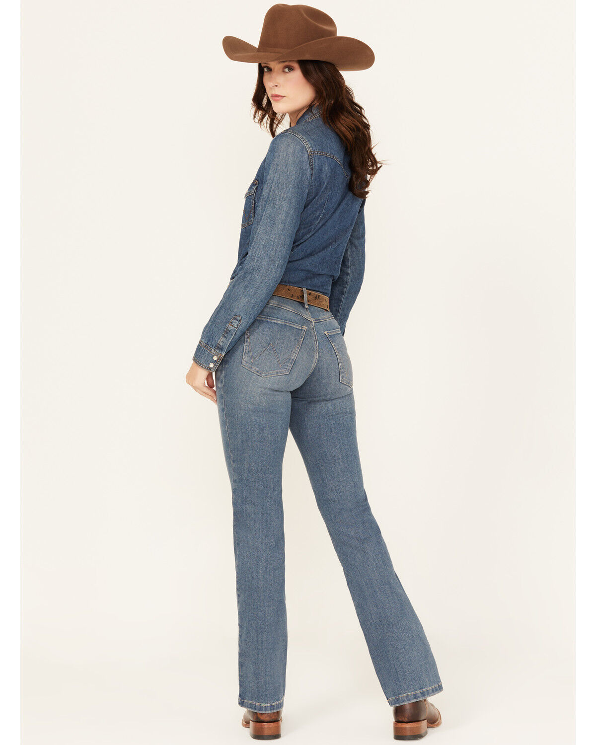 Wrangler Women's Ada Medium Wash High Rise Bootcut Stretch Denim Jeans