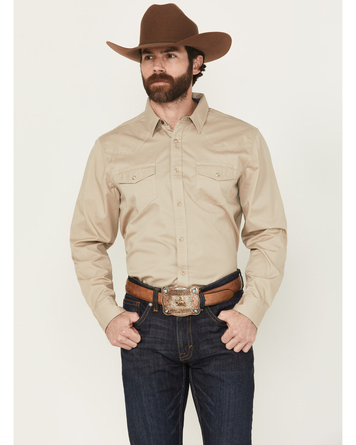 Cody James Men's Solid Treadstone Long Sleeve Pearl Snap Western Shirt - Big