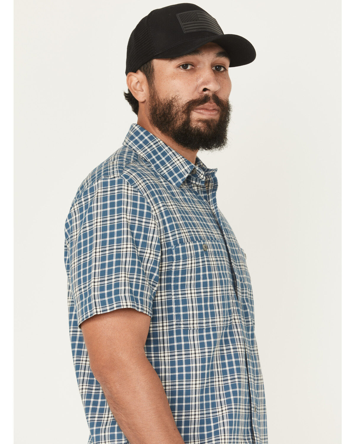 Carhartt Men's Rugged FleX&trade; Relaxed Fit Lightweight Plaid Print Short Sleeve Button-Down Work Shirt