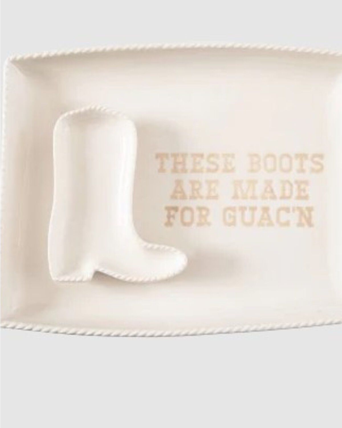 Totalee Gift Women's Boot Quac'n Platter And Bowl Set - 2 Piece
