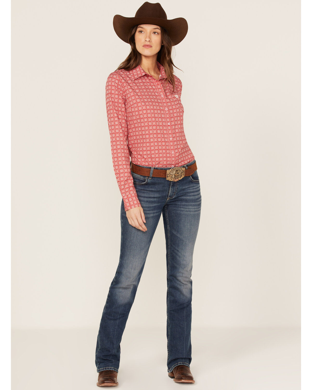 Cinch Women's ARENAFLEX™ Geo Print Long Sleeve Button-Down Stretch Shirt