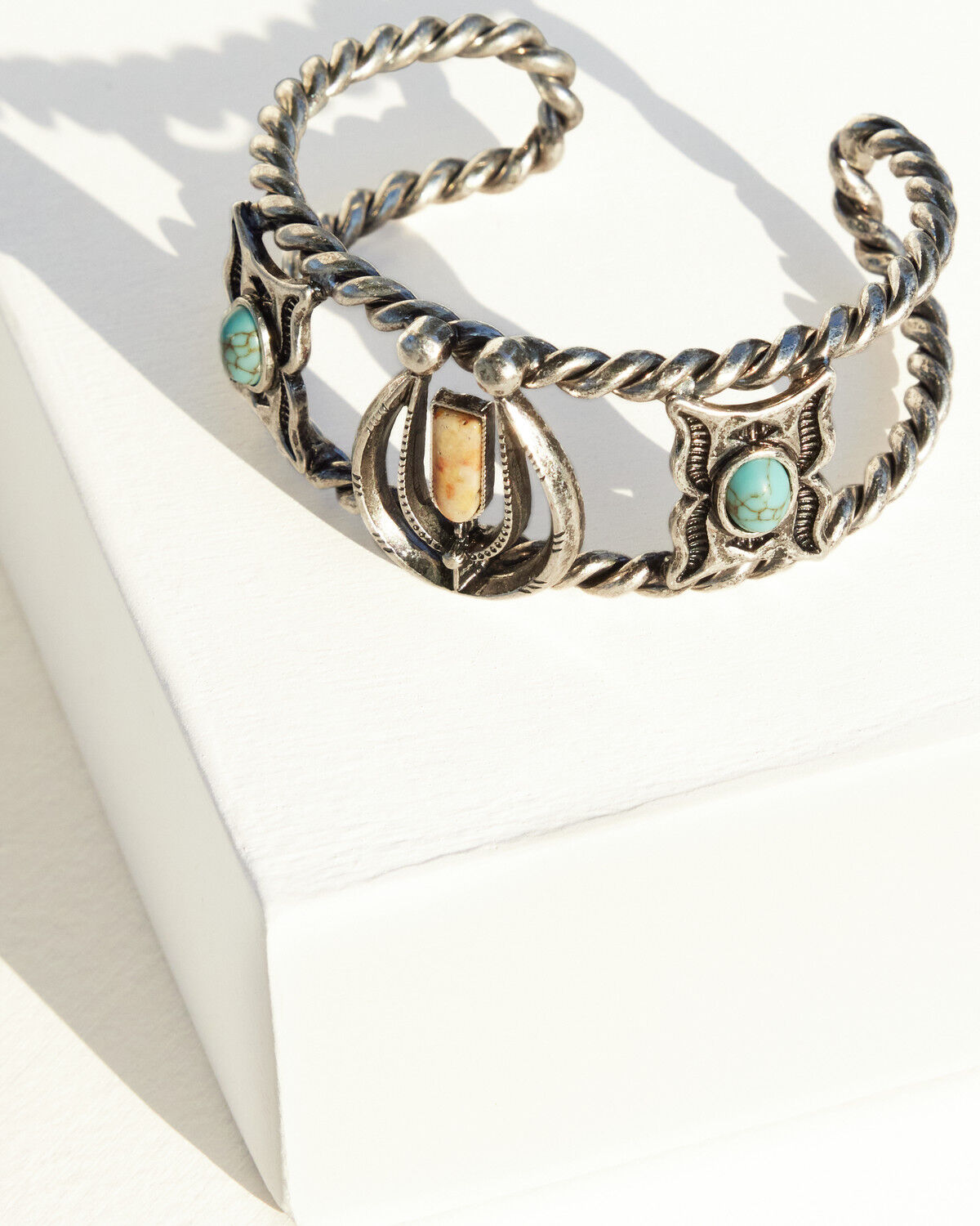 Shyanne Women's Rodeo Sunset Squash Blossom Statement Cuff Bracelet