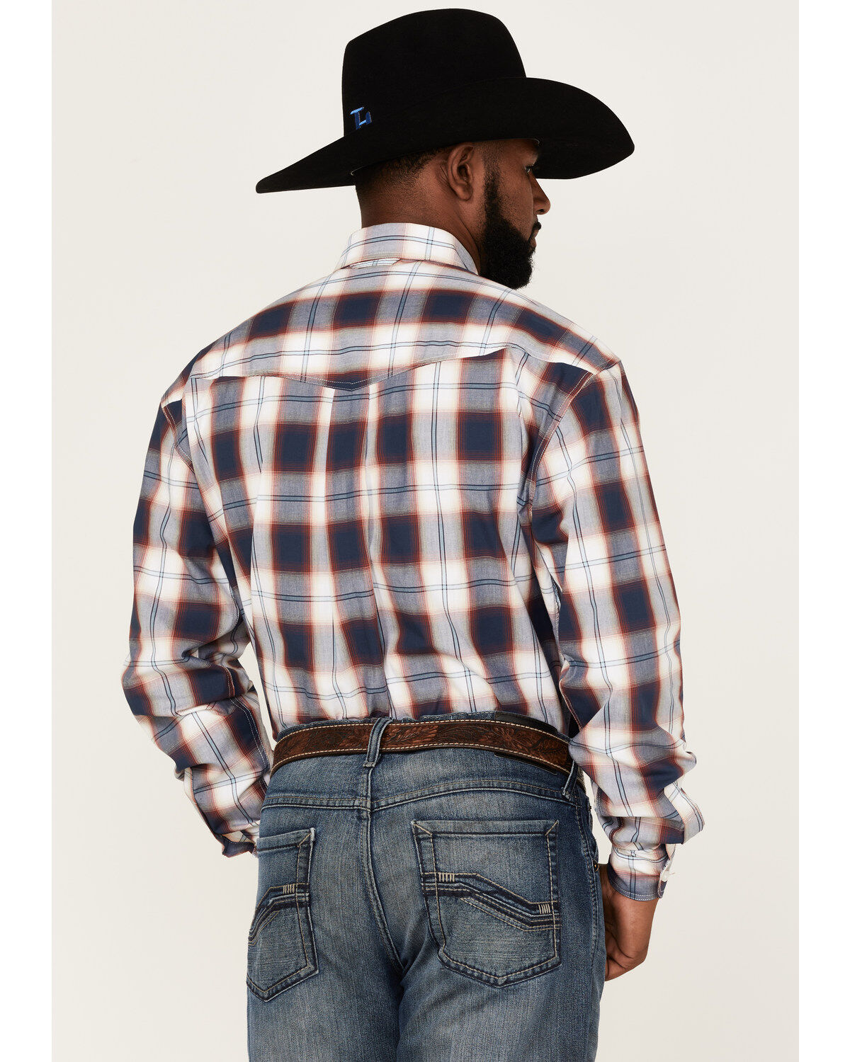 Roper Men's Liberty Bell Large Plaid Print Long Sleeve Button-Down Western Shirt