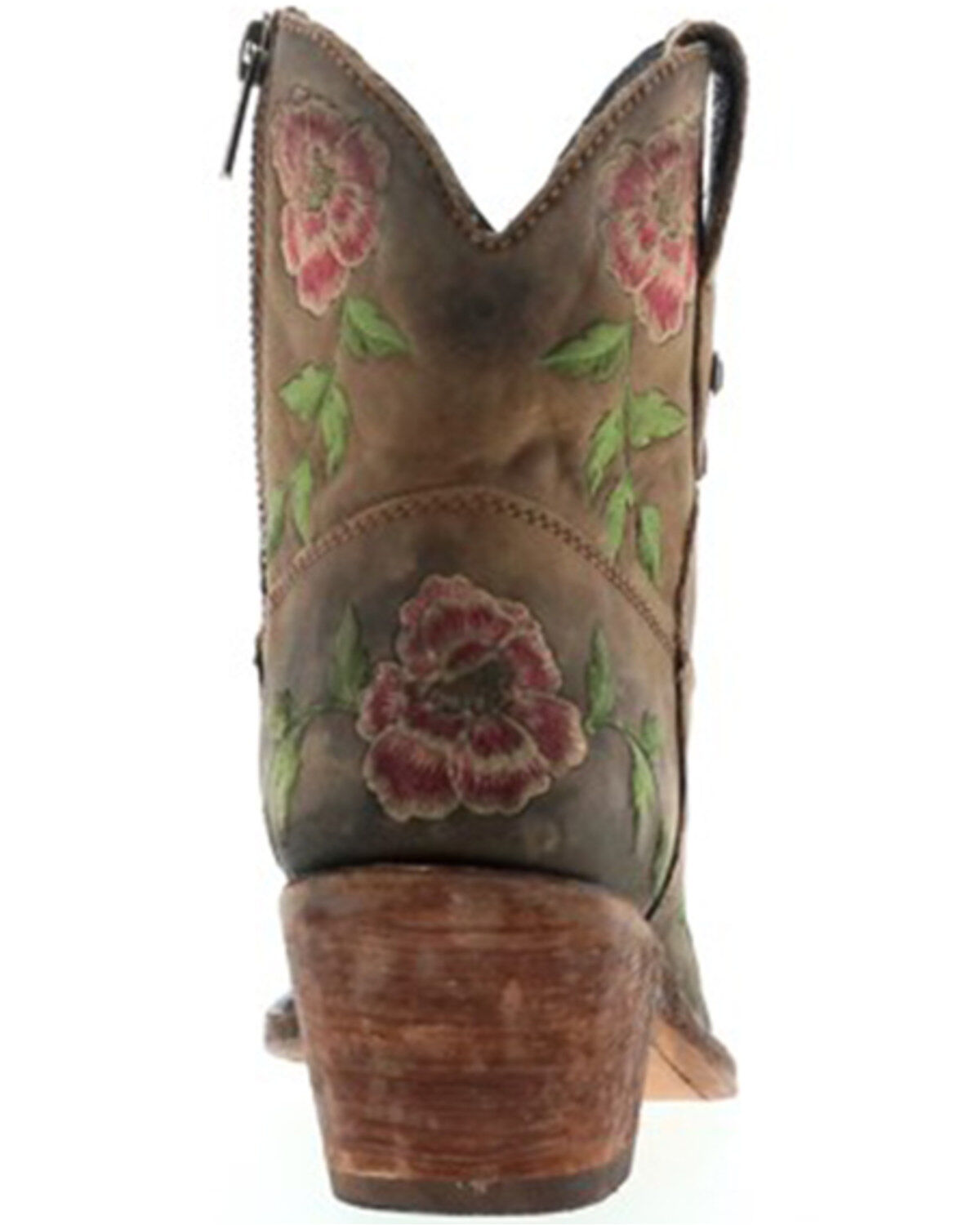 Caborca Silver by Liberty Black Women's Embroidered Floral Western Booties - Round Toe