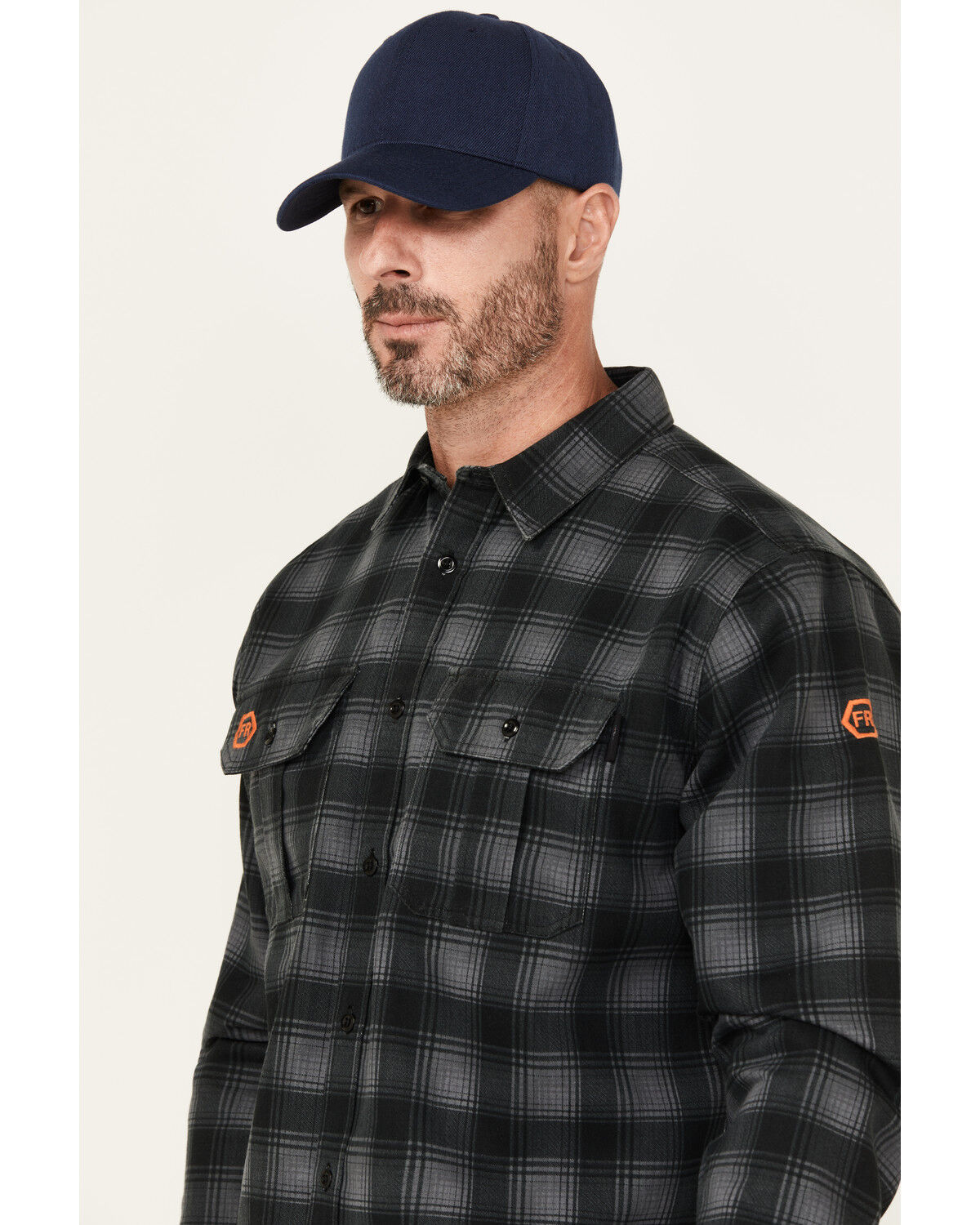 Hawx Men's FR Plaid Print Long Sleeve Button-Down Western Work Shirt