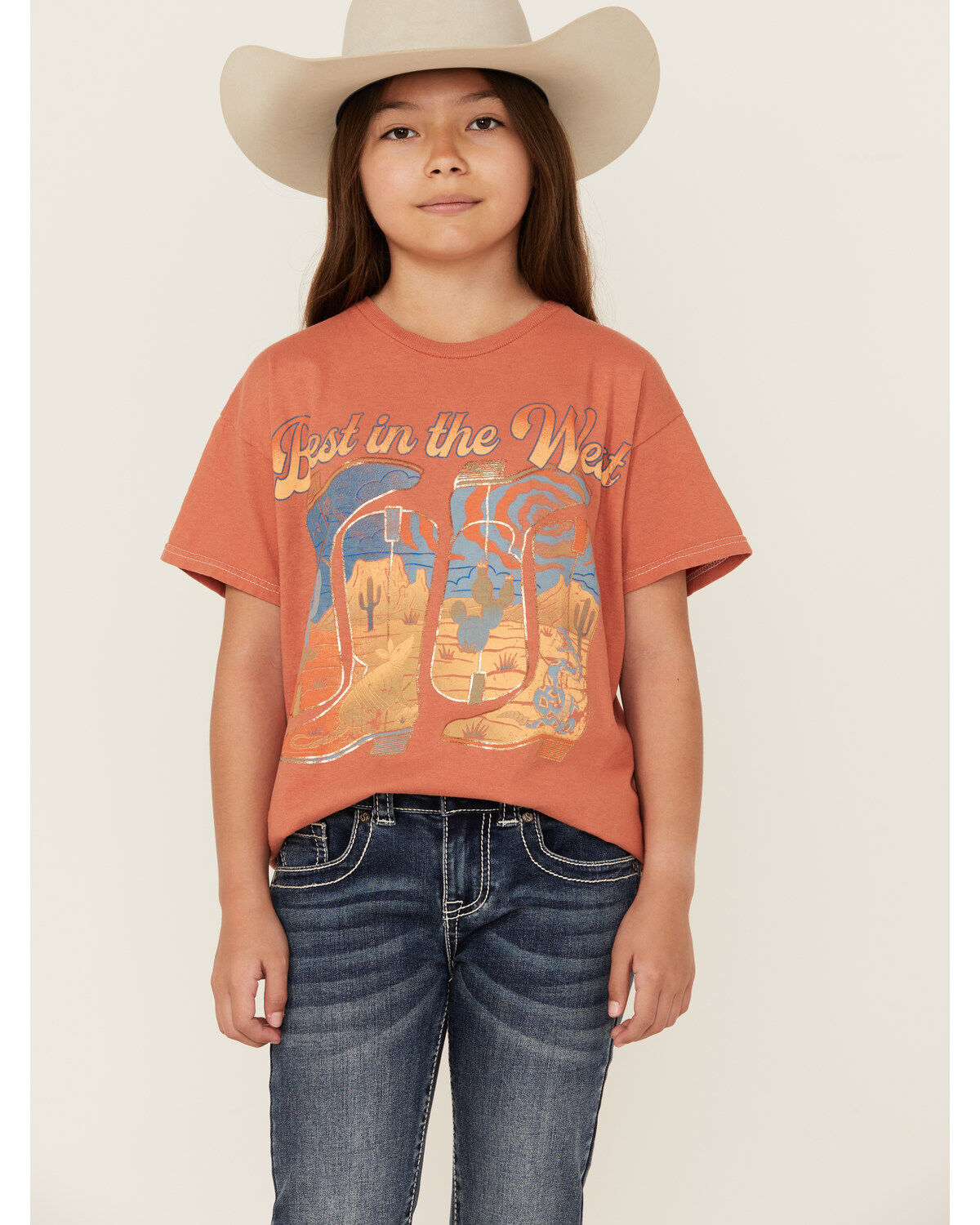 American Highway Girls' Best In The West Short Sleeve Graphic Tee