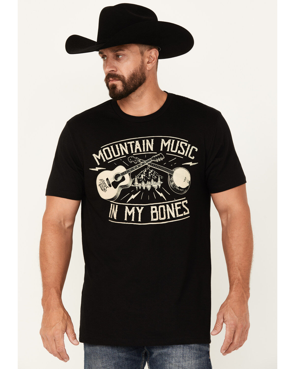 Moonshine Spirit Men's Blue Grass Short Sleeve Graphic T-Shirt