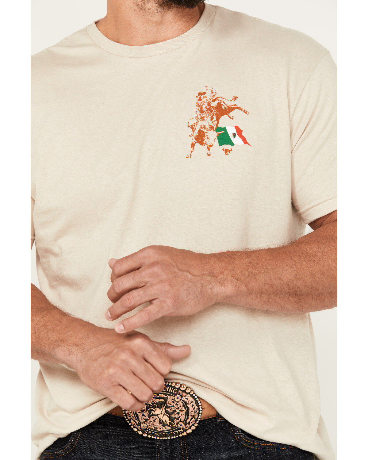 Cowboy Hardware Men's Mexico Flag Short Sleeve Graphic T-Shirt