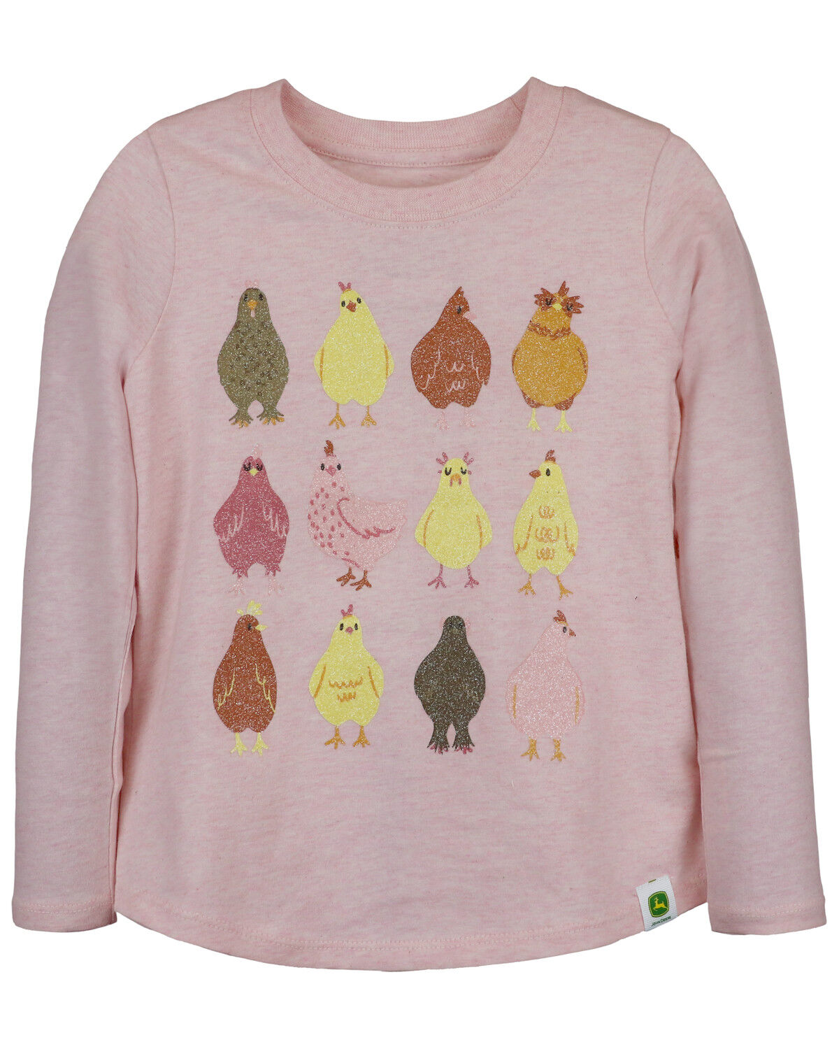 John Deere Toddler Girls' Chicken Coup Long Sleeve Graphic Tee