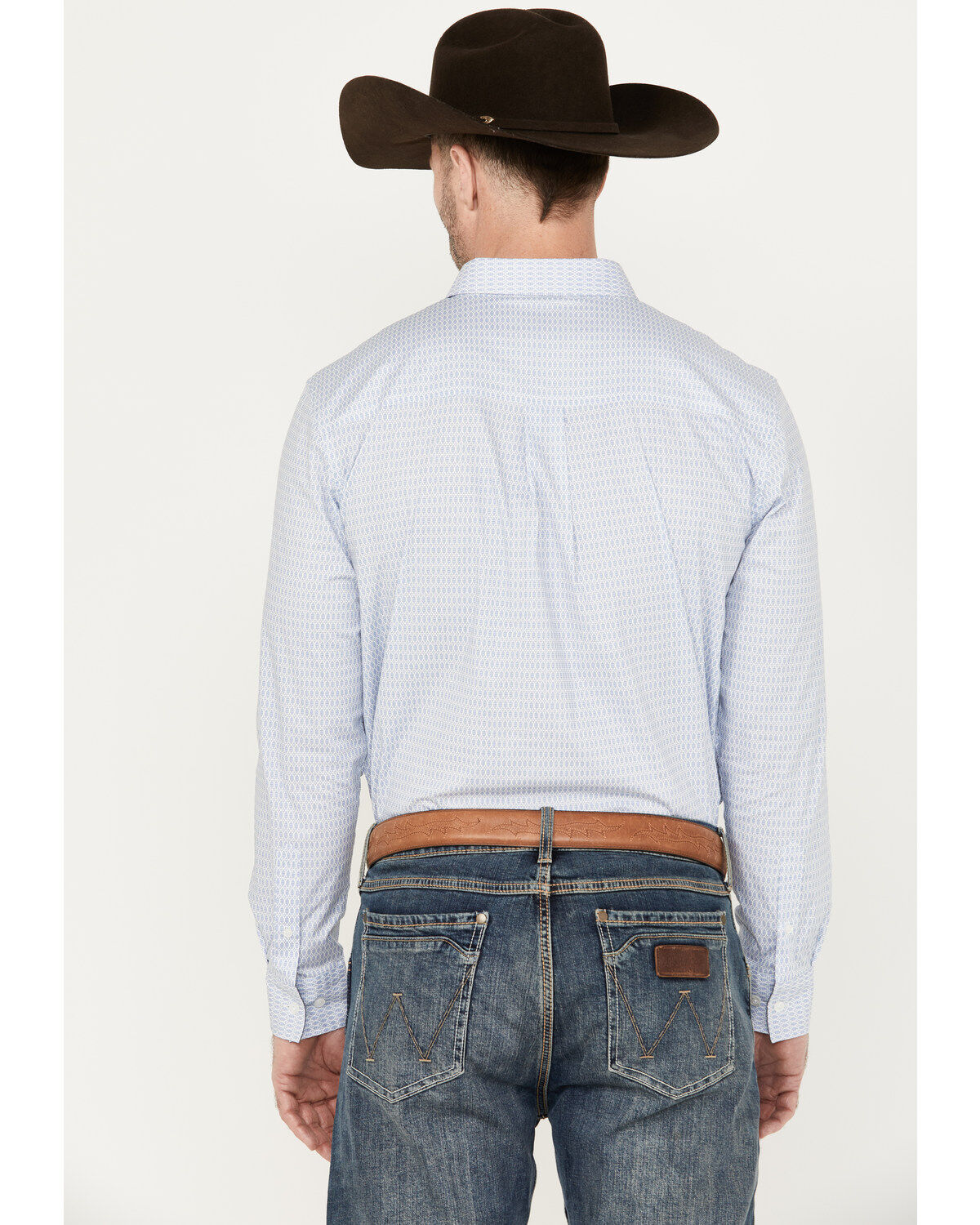 Cody James Men's Fish Net Geo Print Long Sleeve Button-Down Western Shirt