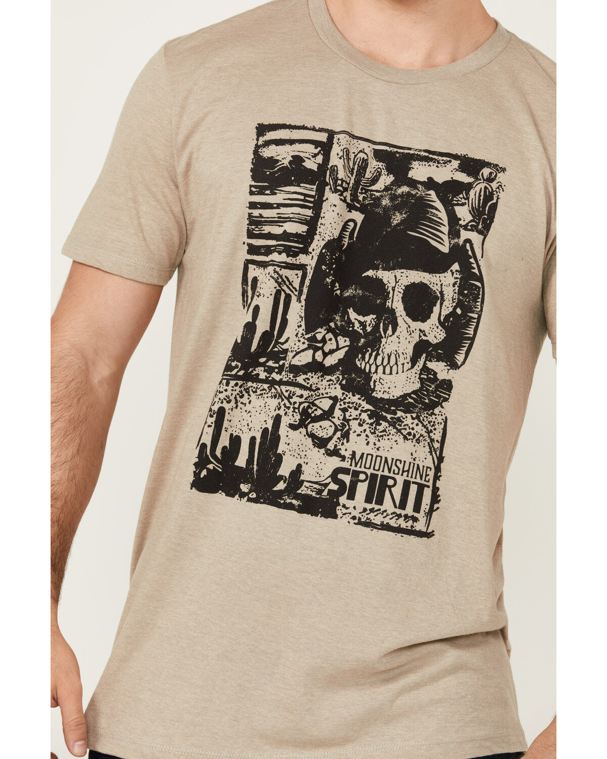 Moonshine Spirit Men's Skull Scene Short Sleeve Graphic T-Shirt