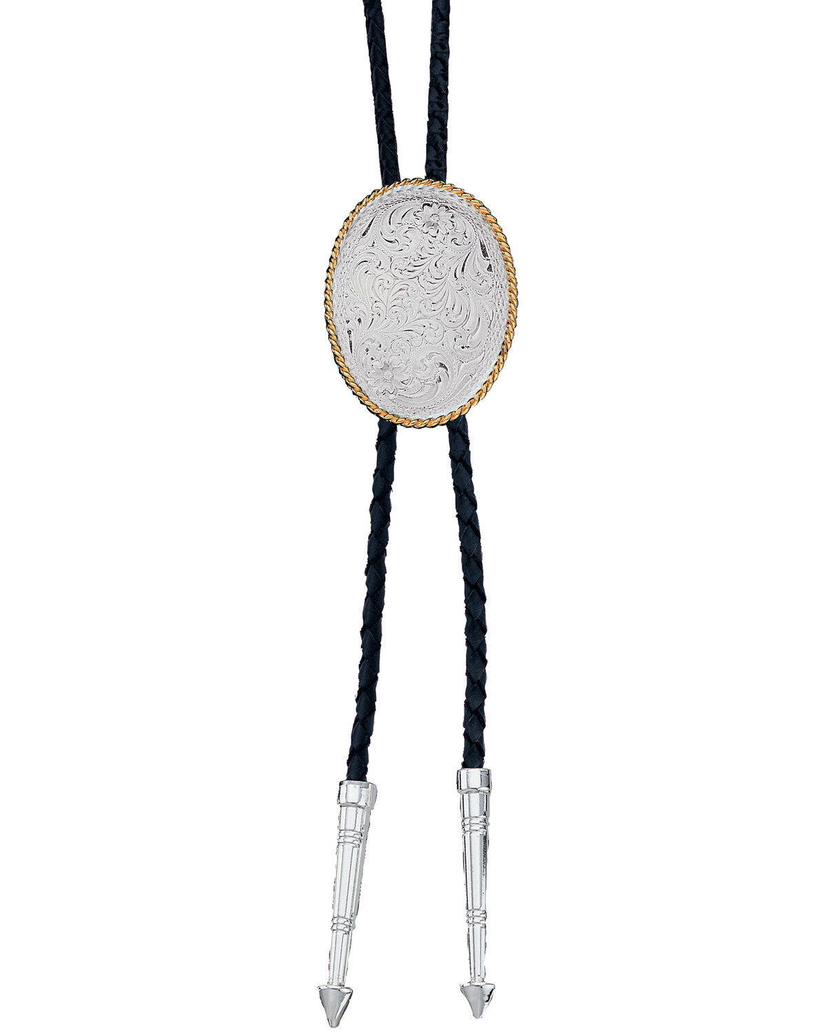 Montana Silversmiths Men's Engraved Silver Bolo Tie