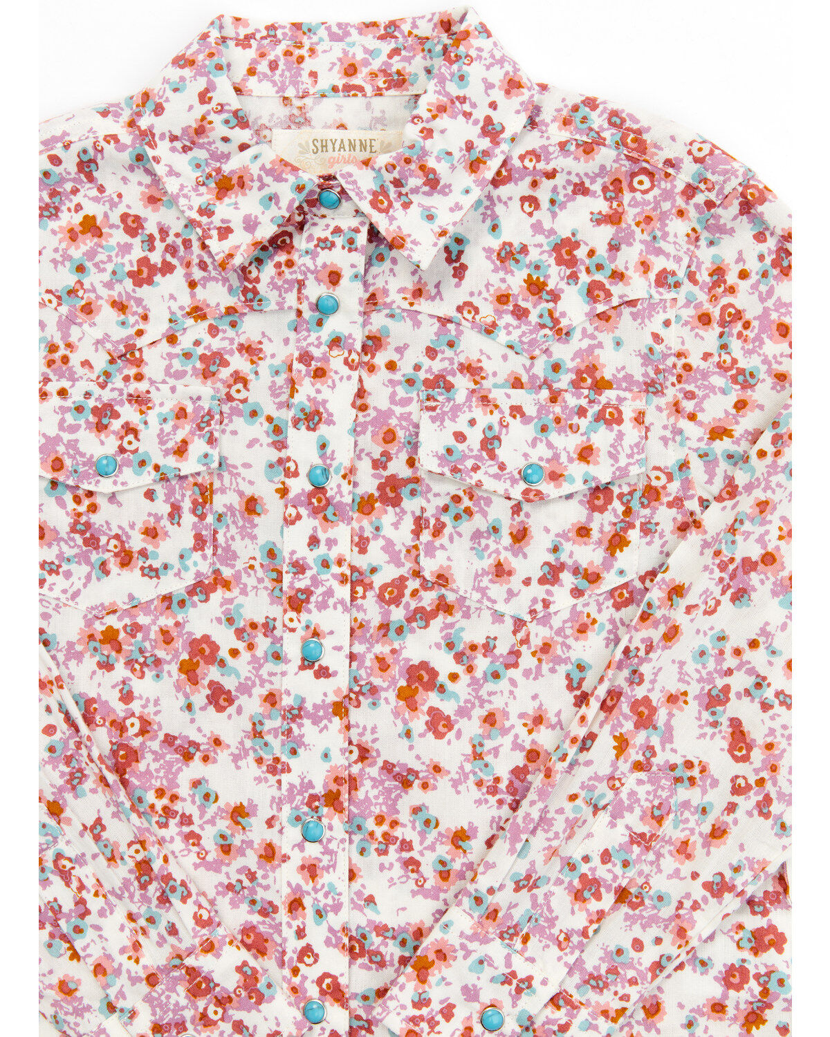 Shyanne Toddler Girls' Ditsy Print Long Sleeve Snap Western Shirt