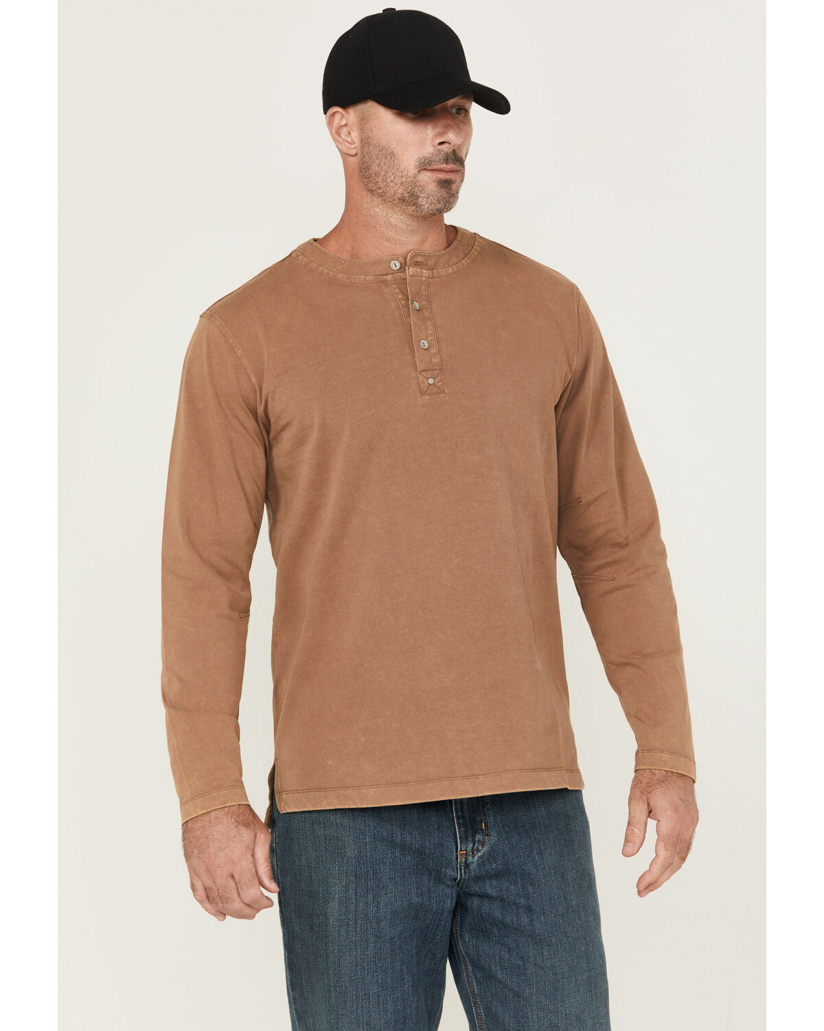 Thorogood Men's Heavyweight Vintage Wash Long Sleeve Henley Shirt
