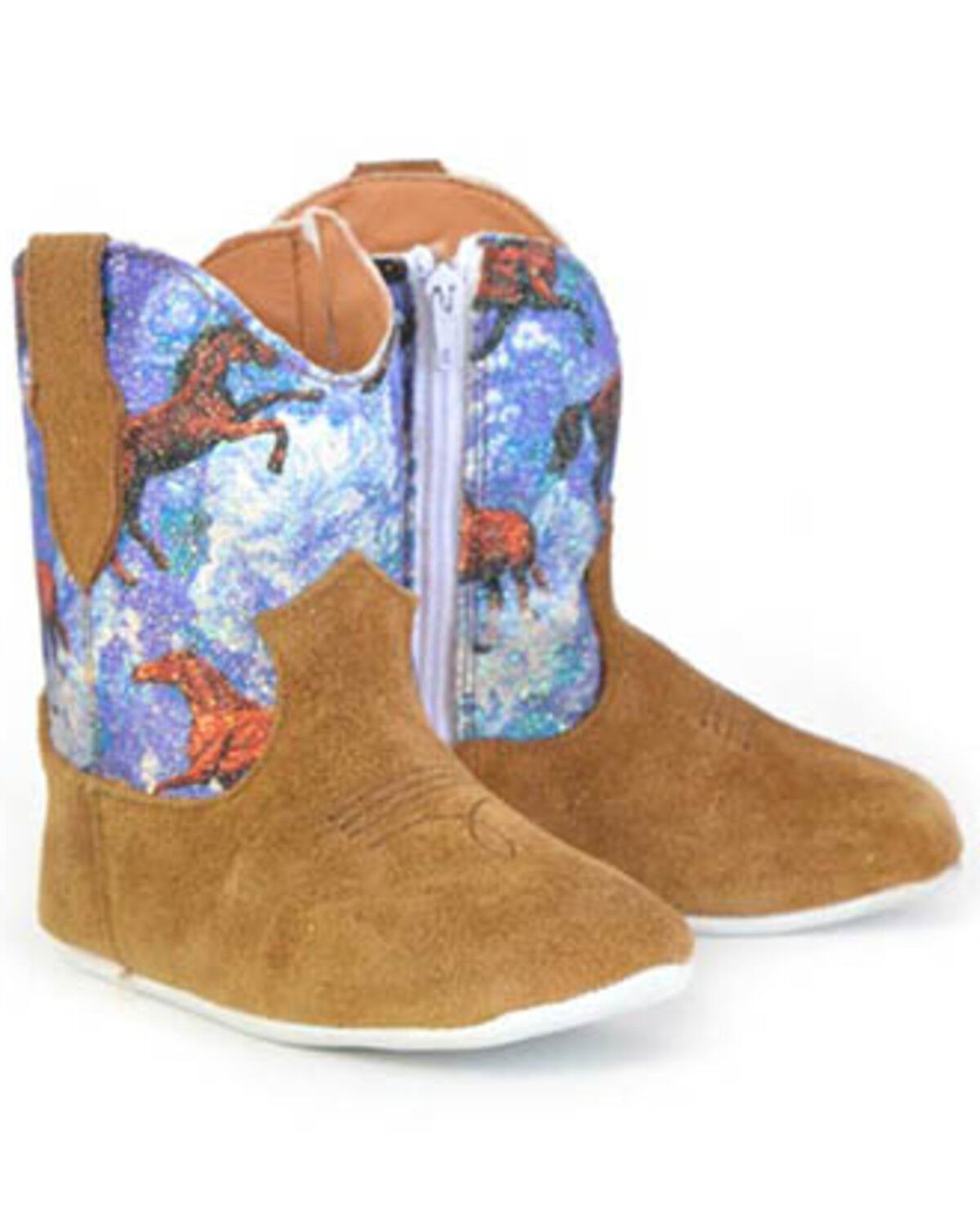 Tin Haul Infant Girls' Bucking Flowers Western Booties - Square Toe