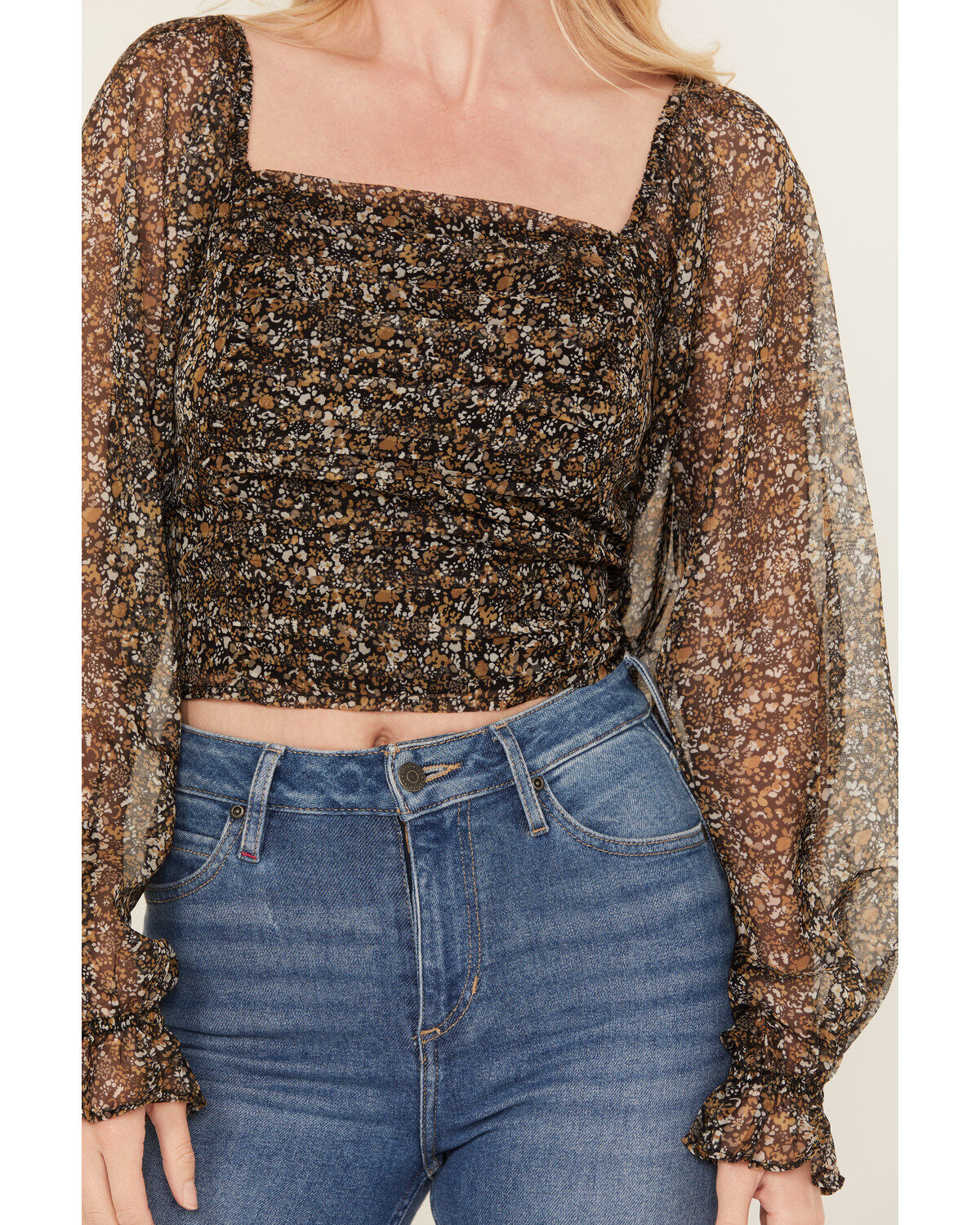 Idyllwind Women's Floral Ditsy Floral Print Long Sleeve Top