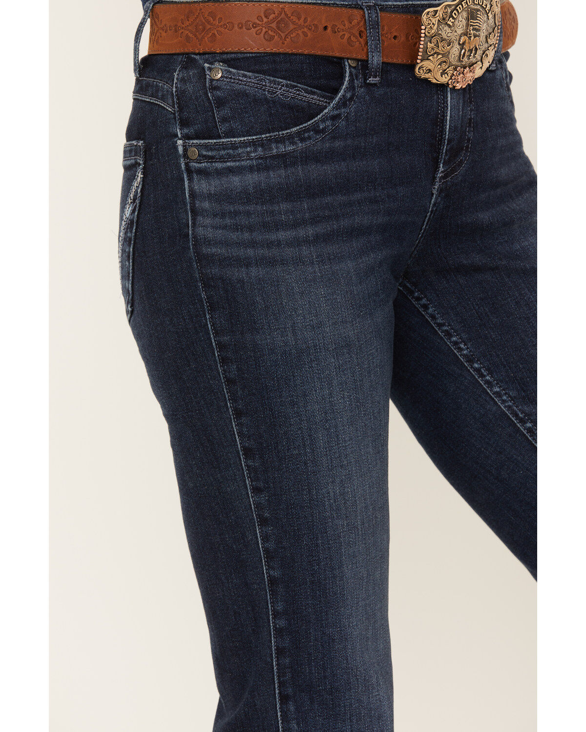 Wrangler Women's Mid Rise Q-Baby Dark Wash Bootcut Ultimate Riding Jeans