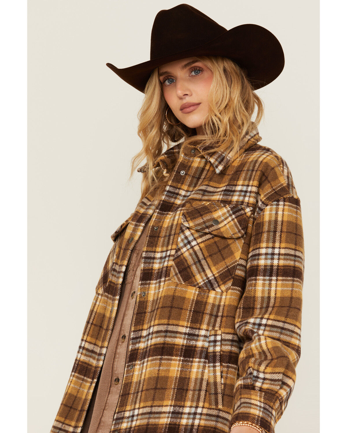 Fornia Women's Plaid Print Shacket