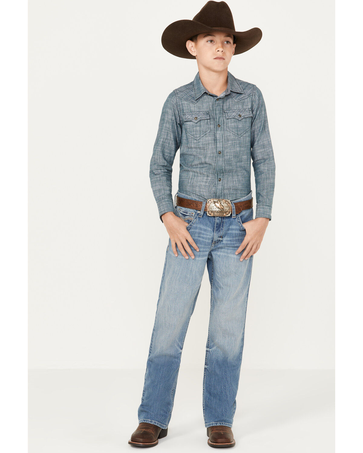 Cody James Boys' Medium Wash Dalton Relaxed Bootcut Jeans