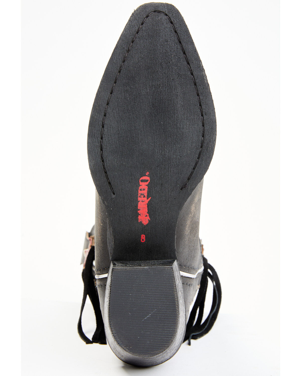 Laredo Women's Black Distressed Fringe Western Boots - Snip Toe