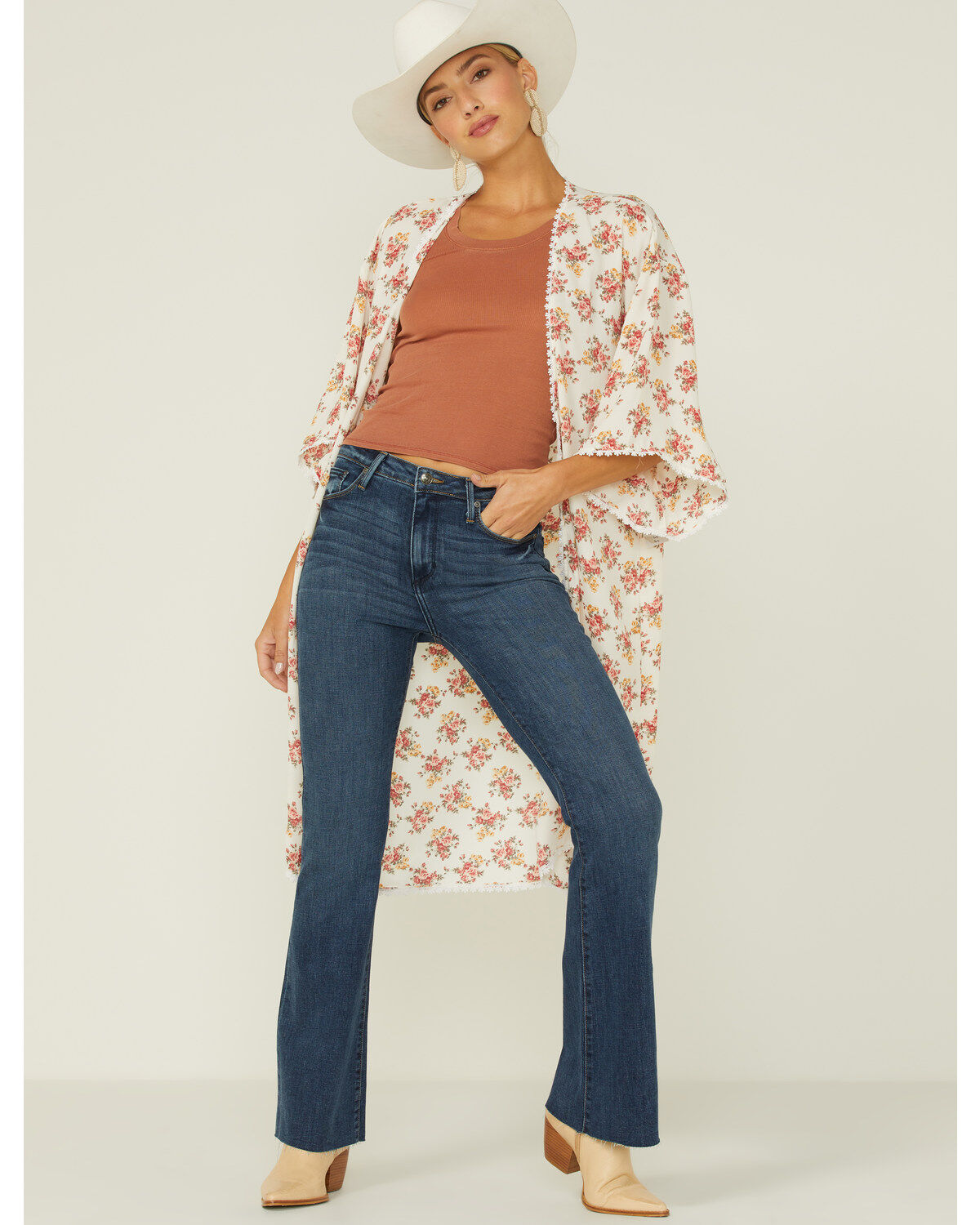 Wild Moss Women's Floral Chiffon Kimono